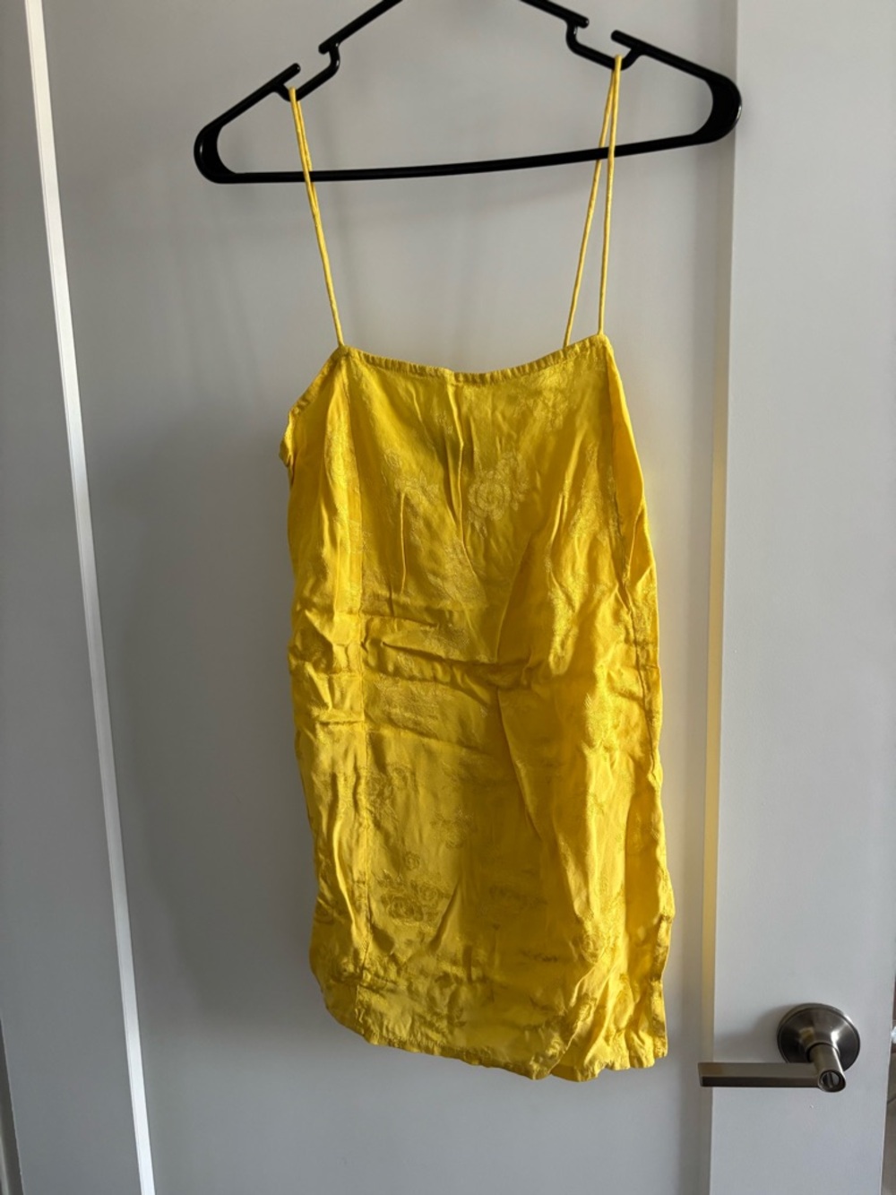 Motel Rocks Yellow Satin Mini Slip Dress